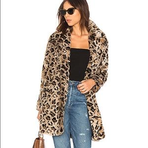 BB Dakota Faux Fur Leopard Coat